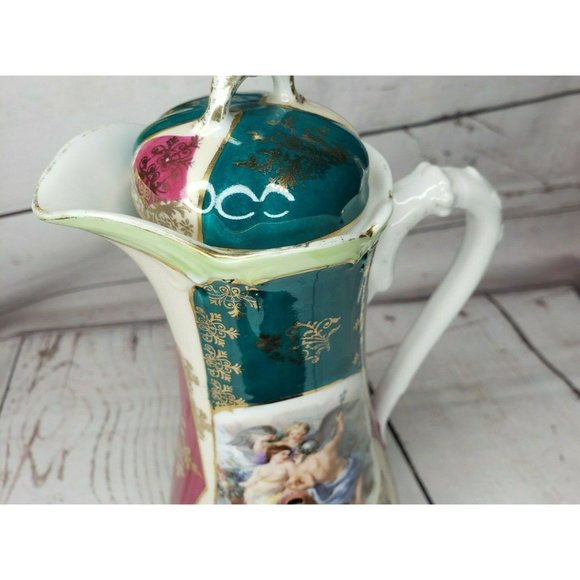 Vintage Royal Bavarian Teapot With Angel Print Gold Design Made In Germany - Picture 11 of 12